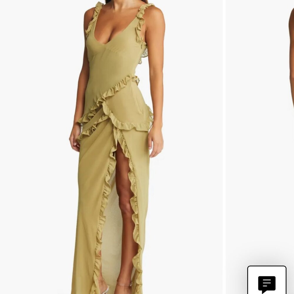 House of CB- Pixie Ruffle Georgette Body-Con Cocktail Dress